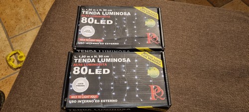 Coppia tende luminose, luce fredda